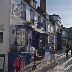 Steep cobbled street in Lymington, Hampsire, England, United Kingdom, Europe