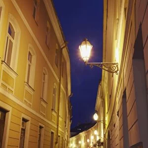 Stikliu Gatve at dusk, Vilnius, Lithuania, Baltic States, Europe