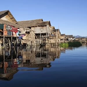 Stilt houses in local village, Inle Lake, Shan State, Myanmar (Burma), Asia
