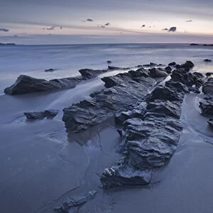 The Strangles beach on the north Cornwall coastline at sunset, Cornwall, England, United Kingdom, Europe