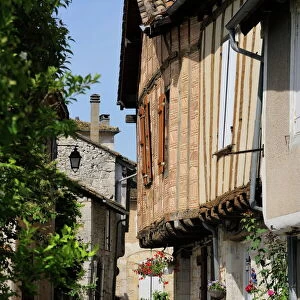 Street of medieval houses, Issigeac, Dordogne, France, Europe