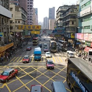 Street scene, Nathan Road, Mongkok, Kowloon, Hong Kong, China, Asia