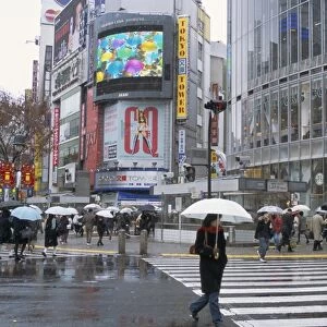 Street scene in the rain