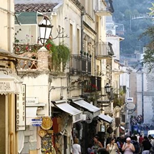 Street in Taormina, Sicily, Italy, Europe