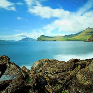 Stunning coastal scenery with the Vagafjordur and Streymoy Island in the background