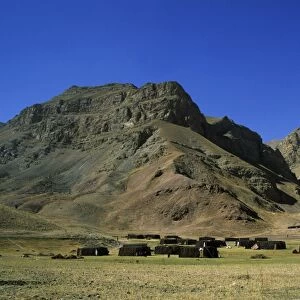 Summer yurts of the Aimaq, a semi-nomadic people who live in mudbrick house villages in winter