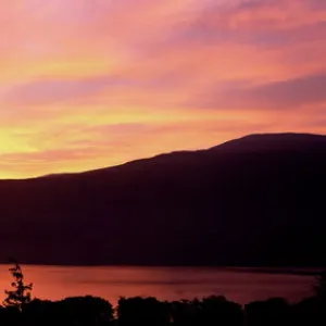 Sunrise over Derwentwater from Catbells, near Keswick, Lake District, Cumbria