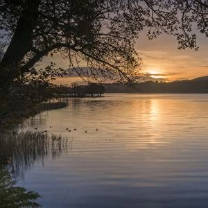 Sunrise over Kinlochard, Loch Ard, Aberfoyle, The Trossachs, Scotland, United Kingdom
