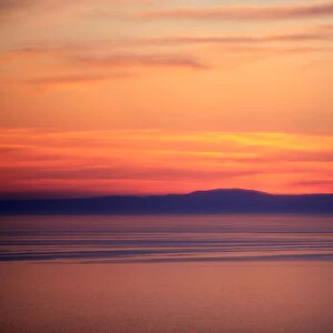 Sunset on the Aegean Sea, Mount Athos, Greece, Europe