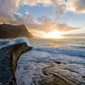 Sunset at coast of San Antao, Ponta do Sol, Cape Verde Islands, Atlantic, Africa