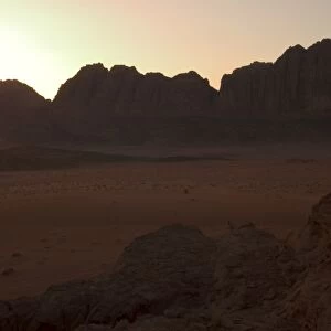 Sunset, desert scenery