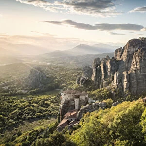 Sunset in Meteora, Thessaly, Greece, Europe