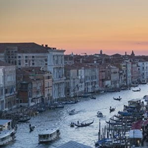 Sunset over rooftops, Venice, UNESCO World Heritage Site, Veneto, Italy, Europe