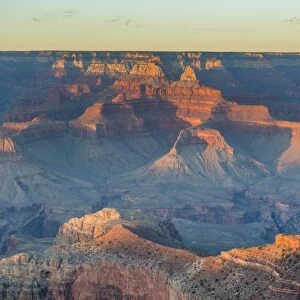 Sunset over the south rim of the Grand Canyon, UNESCO World Heritage Site, Arizona, United States of America, North America
