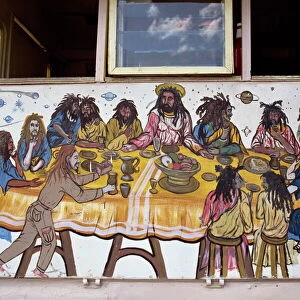 Last Supper, painted on a Rasta home, Bridgetown, Barbados, West Indies