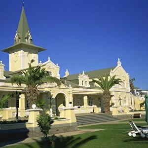 Swakopmund Hotel, the old railway station and now part of an exclusive entertainment centre