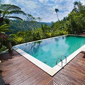 Swimming pool area at luxury accommodation near Ubud, Bali, Indonesia, Southeast Asia, Asia