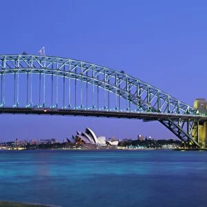 The Sydney Harbour Bridge and Opera House, Sydney, New South Wales, Australia