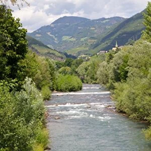 Talfer River from Ponte Talvera, Bolzano, Bolzano Province, Trentino-Alto Adige, Italy, Europe