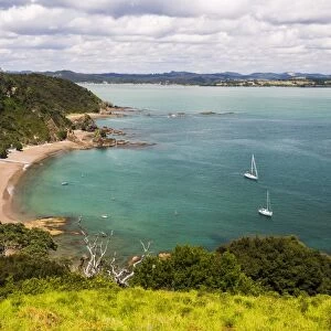 Tapeka Beach seen from Tapeka Point, a popular walk in Russell, Bay of Islands, Northland Region