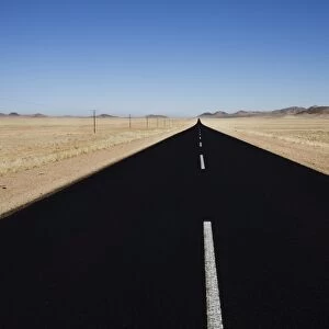 Tarmac road out of Luderitz heading north, Namibia, Africa