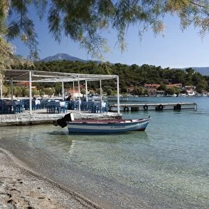 Taverna and beach, Posidonio, Samos, Aegean Islands, Greece