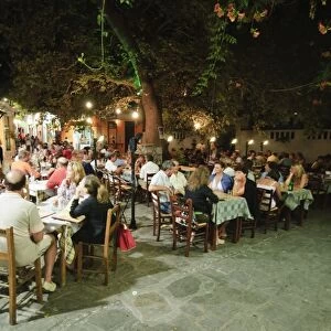 Taverna in Skopelos Town at night, Skopelos, Sporades Islands, Greek Islands