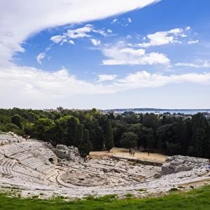 Teatro Greco (Greek Theatre), the Greek Amphitheatre at Syracuse (Siracusa), UNESCO World Heritage Site, Sicily, Italy, Europe