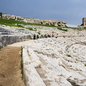 Teatro Greco (Greek Theatre), the Greek Amphitheatre at Syracuse (Siracusa), UNESCO World Heritage Site, Sicily, Italy, Europe