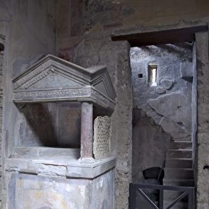 Temple to Domestic Gods in the entrance vestibule of House of the Menander