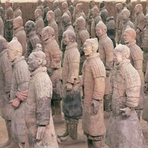 Terracotta figures from the 2000 year old Army of Terracotta Warriors, Xian