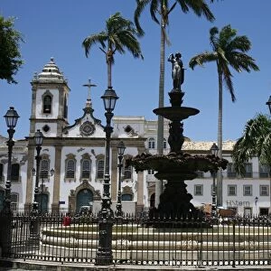 Terreiro de Jesus Square and Igreja Sao Domingos in the background, Salvador (Salvador de Bahia), Bahia, Brazil, South America