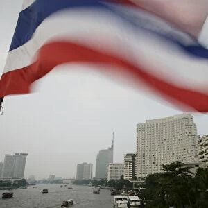 Thai flag and Shangri-La Hotel on the right beside