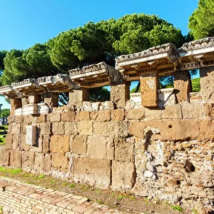 Theater, Ostia Antica archaeological site, Ostia, Rome province, Latium (Lazio), Italy, Europe