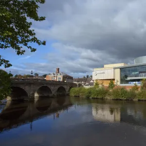 Theatre Severn and Welsh Bridge, Frankwell, Shrewsbury, Shropshire, England