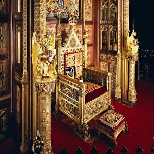 The Throne, House of Lords, Houses of Parliament, Westminster, London, England