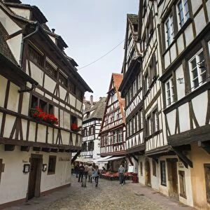Timbered houses in the quarter of La Petite France, UNESCO World Heritage Site, Strasbourg, Alsace, France, Europe