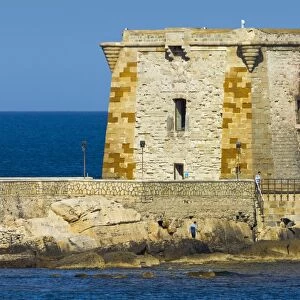 Torre (Tower) di Ligny, built 1671 as fort, now a Prehistory Museum, on seafront of this northwest fishing port, Trapani, Sicily, Italy, Mediterranean, Europe