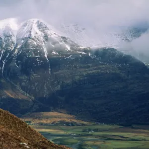 Torridon village beneath Liathach mountain range