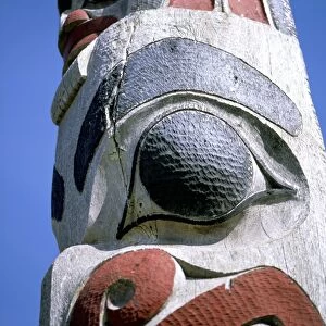 Detail of totem pole, Queen Charlotte Islands, British Columbia (B. C. )