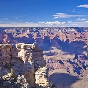 Tourists at Mather Point overlook, South Rim, Grand Canyon National Park, UNESCO World Heritage Site, Arizona, United States of America, North America