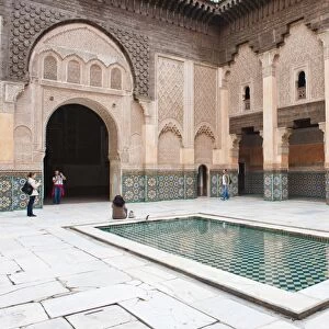 Tourists visiting Medersa Ben Youssef, the old Islamic school, Old Medina, Marrakech, Morocco, North Africa, Africa