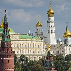 The towers of the Kremlin, UNESCO World Heritage Site, Moscow, Russia, Europe