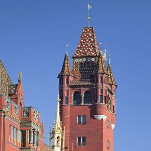 Town Hall at Ratausplatz Square, Basel, Canton Basel Stadt, Switzerland, Europe