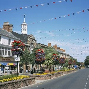 Town Hall and town in Britain in Bloom competition, Minehead, Somerset