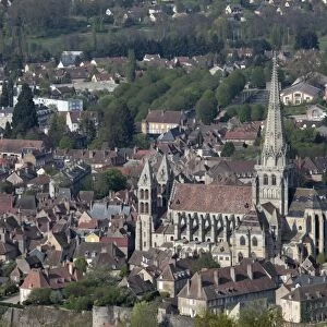 Town view of Autun with the cathedral Saint-Lazare, Autun, Saone et Loire