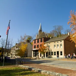 Town view of Harpers Ferry, West Virginia, United States of America, North America