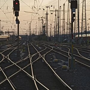 Tracks at main station, Frankfurt, Hesse, Germany, Europe