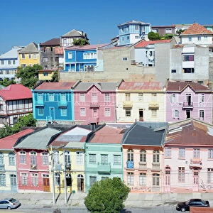 Traditional colorful houses, Valparaiso, UNESCO World Heritage Site, Chile, South America