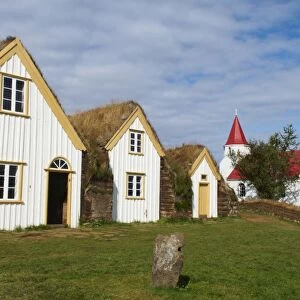 Traditional farm of Glaumbaer around Varmahlid, Iceland, Polar Regions